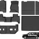 Wayhigh Floor Mats for 2015-2020 Chevy Suburban & GMC Yukon XL(Only 8 Seats) (with 2nd Row Bench Seat) All Weather Trunk Mat with Backrest Mat Waterproof Duty Cargo Liners Accessories