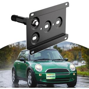 Front License Plate Bracket Compatible with Mini Cooper R50 R52 R53 R55 R56 R57 R58 R59 2002-2014 No Drill Tow Hook License Plate Holder, Car Tag Frame, Bumper Relocator Adapter Kit