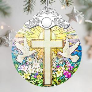 Christmas Ornament, Stained Glass Ornament, Christmas Ornaments for Tree, Hanging Ornaments for Home Decor & Xmas Decorations  Holiday Decor, Gift Ideas, Perfect Holiday & Xmas Gifts - Cross