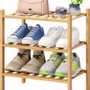 Small Shoe Rack, 3-Tier Shoe Rack for Entryway, Bamboo Wood Shoe Shelf for Closet & Hallway, Long 17.2IN | Beautiful | Functional | Sturdy | Durable