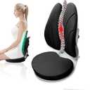 Ergonomic Lumbar Support Cushion for Office Chair, Memory Foam seat Cushion for Tailbone Pain Relief, Posture Corrector for Office Chair Back Support for Working, Gaming, Adjustable Height (Black)