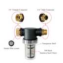 Water Pump Filter 100 Mesh Filter 3/4 Inch Interface Equipped with 2 Pieces 100 Mesh Stainless Steel Filters, Suitable for Water Pumps, Pressure Cleaners, RVs, Ships, and Gardens