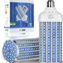 LED Corn Light Bulb 500W Equivalent 5000 Lumen 6500k 50W Large Area Cool Daylight White E26/E27 Medium Base Corn Bulb for Outdoor Indoor Garage Warehouse Factory Workshop Street Backyard (Pack of 2)