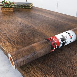Decotalk Contact Paper Wood Grain Peel and Stick Wallpaper Self Adhesive Removable Brown Wood Contact Paper for Countertops Waterproof Vintage Wallpaper for Drawer Liner Cabinets Walls Desk 12"x120"
