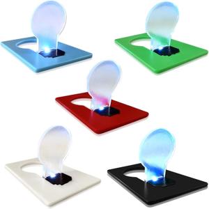 Credit Card Lights, Mini Portable Led Pocket Lamps Light Foldable Wallet Purse Lamps for Christmas Gift Party Favors, 10 pcs Multicolor Card White Color Light