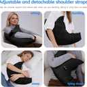 SPRING SEAON Post Shoulder Surgery Pillow with Pocket,Soft Rotator Cuff Relief Must Haves,Breathable Shoulder Pillow for Side Sleepers,Arm Support Cushion Detachable Machine Washable (Black)