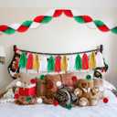 Pasimy Christmas Party Decorations Red Green Honeycomb Garlands Honeycomb Ball Garlands Tassel Banner for Christmas Birthday Wedding Baby Bridal Shower Decorations Supplies Kit