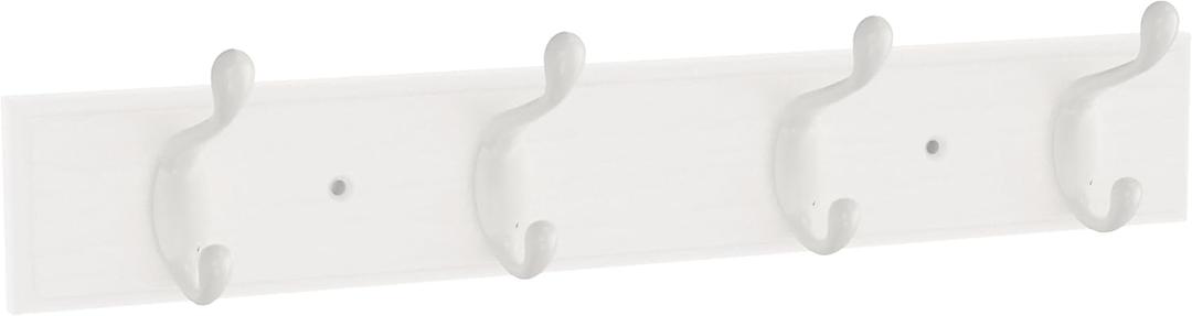 Franklin Brass Casual Curve Wall Mounted Pure White 16 in. Coat Rack, 4 Hooks, B46717K-PWW-C