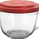 Anchor Hocking Batter Bowl, 2 Quart Glass Mixing Bowl with Red Lid