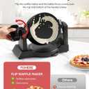 Waffle Maker, 1400W Double Belgian Waffle Iron 180 Flip, 8 Slices in 3 Mins, Rotating & Nonstick Plates, Anti-Scald, Removable Drip Tray Easy to Clean, Cool Touch Handle, Space-Saving Storage(Black)