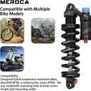 MEROCA Adjustable Air Spring Coil Over Shock Absorber for Mountain Bikes, 190265mm, 550LBS Spring, Rebound, Compression, Preload, and Air Pressure (200300 PSI) Fits MTB/Downhill/eBikes