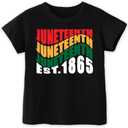 Juneteenth Shirts for Kids Todder Boys Girls, African American History Shirts 1865 Peace Love Tees 2-8T (Black)