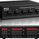 Premium New and Improved 4 Zone Channel Speaker Switch Selector Switch Box Hub Distribution Box for Multi Channel High Powered Stereo Amplifier A/B/C/D Switches | 4 Pairs Of speakers - Pyle (PSS4), Black