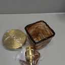 Modern Amber Glass Pendant Light, 5.25"x11.7" Elongated Hanging Fixture with Wood Grip & Brass Accent, 15"-72" Adjustable Line, E26 Socket  Golden Amber Rectangular