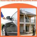 24FT Reach 8-18FT Telescopic Pole Gutter Cleaning Tools from Ground, Up to 24FT Reach, Flexible Wand, Adjustable Flow for Garden, Roof Gutters, Leaves & Debris Removal
