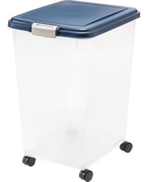 IRIS USA Dog Food Storage Container, Up to 54 lbs, Navy/Pearl, Made in USA