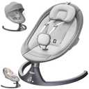 Baby Swings for Infants to Toddler, Electric Baby Swing and Infant Swings for Newborn, 10 Music with Remote Control and Bluetooth, 5 Swing Angles with Gentle Speed, 2 Seat Position, 0-9 Month (Gray)