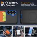 for Samsung Galaxy S25 Plus Case [Compatible with MagSafe], Heavy Duty Shockproof 3-Layer Protection Rugged Cover, Drop-Resistant and Wireless Charging (Black/Blue, Samsung Galaxy s25 Plus)