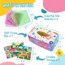 URMYWO Baby Tissue Box Toy - Montessori Baby Toys for 6-12 Months 1 Year Old Boy Girl - Soft Crinkle Sensory Toys for Infant Toddlers - Easter Basket Essentials Stuffers - Baby Boy Girl Gifts