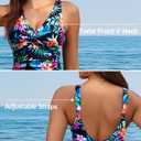 Holipick Women Tummy Control One Piece Swimsuit - Push Up Bathing Suit Full Coverage Slimming Swimwear (Black, M)