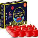 Candle Charisma Red Floating Candles 3 Inch (Set of 24)  8-Hour Dripless, Smokeless Burn with Natural Flickering Flame  Perfect for Weddings, Centerpieces, Pool Nights & Special Events