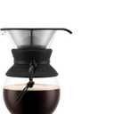 Bodum 34oz Pour Over Coffee Maker, High-Heat Borosilicate Glass with Reusable Stainless Steel Filter and Black Cork Grip - Made in Portugal