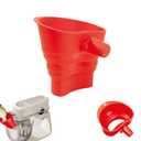 Flour Funnel for Kitchen MixerSilicone Funnel with Easy-Pour Attachment Fits 4.5 & 5Quart Tilt-Head Mixers, Easy Clean Durable Mess-Free Baking Accessory (red,KSM150)