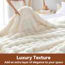 Fluffy Faux Fur Throw Blanket for Couch, Ultra Soft Plush Bubble Blanket - Perfect Christmas Birthday Gifts for Women Mom, Luxury Fuzzy Blanket for Sofa Bedroom,Machine Washable,50"x60",White