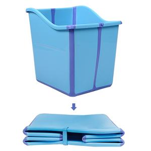W WEYLAN TEC Foldable Bathtub Toddler Kid Children Bath Tub Blue (Medium (Pack of 1))