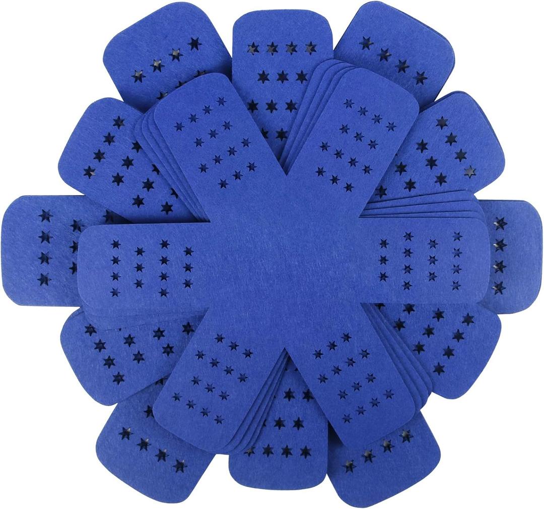 BYKITCHEN Pan Pot Protectors, Larger & Thicker Pan Protector with Stars, Set of 12 and 3 Different Sizes, Blue Pot Separator Pads for Stacking and Protecting Your Cookware