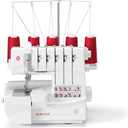 Professional 14T968DC Heavy-Duty Metal Frame Serger Overlock and Accessory Kit with 2-3-4-5 Stitch Capability, Removeable Trim Trap, 1300 Stitches per minute, & Self Adjusting, White