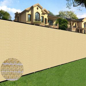 Sunnyglade 6 feet x 50 feet Privacy Screen Fence Heavy Duty Fencing Mesh Shade Net Cover for Wall Garden Yard Backyard (Sand, 6 ft X 50 ft)