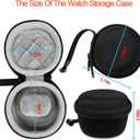 Travel Watch Case - Durable 50mm Single Watch Storage Box for Men & Women, Crushproof & Spillproof, Black