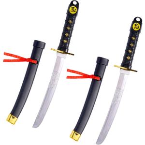 2 Pcs Plastic Samurai Sword with Sheath, Ninja Swords Katana Toy Halloween Costume Accessories for Boys, 16.5'' Length