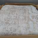 9x12 Area Rugs for Living Room:Beige Washable Vintage Medallion Rug Non-Slip Soft Low Pile Large Rugs Indoor Retro Carpet for Bedroom Kitchen Nursery Dining Table Office (Beige, 9'x12')