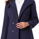 Allegra K Winter Trench Coats for Women's Casual Stand Collar Pea Double Breasted Overcoat (X-Large)