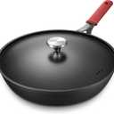 Carbon Steel Pan, 12 Inch Nonstick Frying Pan Skillet with Lid