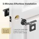 3 Pack Matte Black Passage Door Handles, Invisible Screws, Streamlined Closet Door Lever Handles, Hall Doors Handles Black, Matte Black Hallway Passage Door Handles