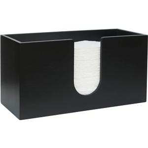 Paper Towel Dispenser Countertop, Bamboo Paper Hand Towel Holder for Bathroom Kitchen Toilet, Black Napkin Towel Holder, Napkin Dispenser Suitable for C-Fold Z-Fold Trifold Multifold Towels
