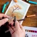 Mont Marte Soft Pastels in Tin Box Signature 24pc, 24 Assorted Colors, Vibrant Pastel Sticks, Great Blending, Comes in Storage Case, Ideal for Art, Craft, Coloring and Sketching (24 Count (Pack of 1), Multicolor)