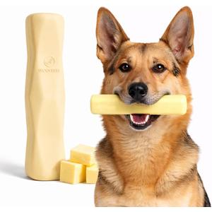 Virtually Indestructible Stick Dog Toy - Lifetime Replacement - Tough Durable Chew Toy for Aggressive Chewers - Safe Non-Toxic Natural Rubber - Chew & Fetch - Med/Large, 8x2 - Butter Scent