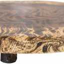 Lipper International Acacia Natural Burl Finish Footed Serving Board for Cheese, Crackers, and Hors D'oeuvres, Small, Asymmetrical 10" to 13" Diameter x 2"