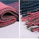 Wander Agio Women's Fashion Long Shawl Big Grid Winter Warm Lattice Large Scarf (Red Green)