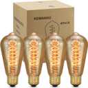 KEWANNO 4 Pack ST64 Edison Light Bulbs, Incandescent Light Bulb 40W, Dimmable Decorative Lightbulbs E26 E27 Bulb, Vintage Lights Bulbs for Outdoor Light Socket LightFixture
