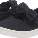 The Children's Place girls Uniform Bow Strap Canvas Sneakers, 5 Toddler