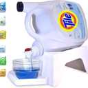 TidyFriend Laundry Detergent Dispenser with Tray, Laundry Soap Dispenser with Non-Slip Rubber Feet for Washing Room Organization, Easy Pour (White)
