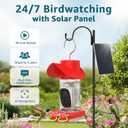 birdsnap Hummingbird Feeder with Camera Solar Powered, 2K Live Stream AI Bird Identification with 32GB Card Ant Moat Weatherproof WiFi Smart Bird Feeder Camera for Outdoor Birds Watching Gifts