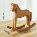 Vicenpal 3 Pack Baby Shower Wooden Vintage Rocking Horse Table Decoration for Blue Green Tartan Plaids Party Centerpiece Rocking Horse Decor for Baby Shower Party Wedding Birthday Decor (Wood-colored)
