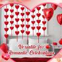Moukeren 8 Pcs Valentines Felt Garland Red 3D Heart Shape Garland Romantic Hanging Ornaments Pre-Assembled Hanging Banner for Valentines Wedding Anniversary Bridal Shower Birthday Supplies