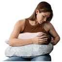 Boppy Nursing Pillow - Ergonomic Bottle & Breastfeeding Pillow with High, Firm, Large Area, Water-Repellent Cushion with Washable Cover; Baby Safety Alliance Verified - Blue Speckled Current